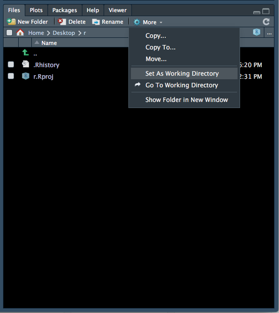 Setting the working directory - 3.